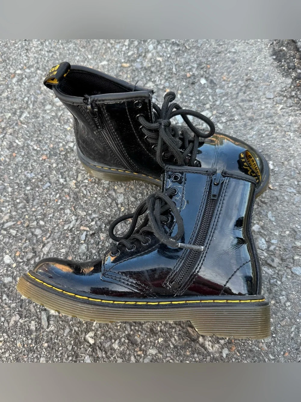 Dr Martens Junior 1460 Kids Leather Boots Shoes Youth Size 13 Black Unisex Girls
